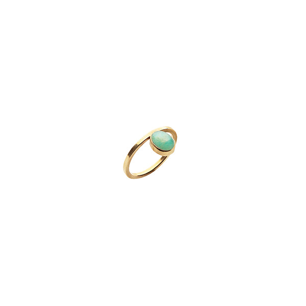 Sui Ring med grøn Aventurin - 18 Karat Guld
