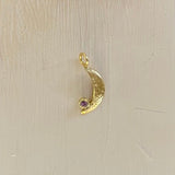 Måne vedhæng 14 karat guld med safir