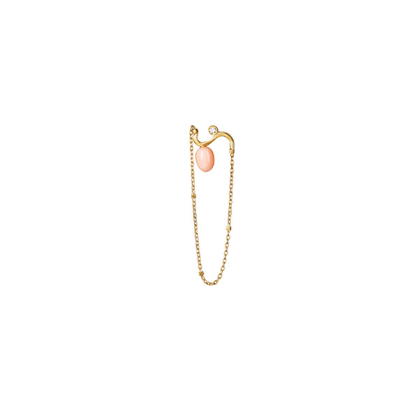 Sui Organic earring - 18 karat Guld med Diamant og Coral