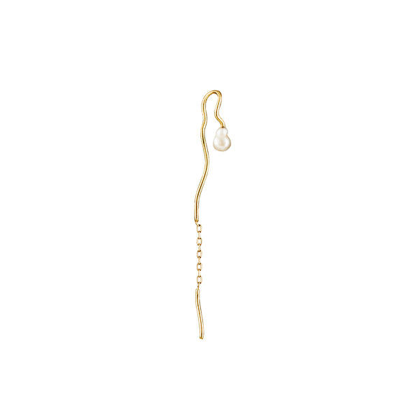 Perle ørering - 18 karat Guld med keshi perle