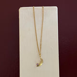 Måne vedhæng 14 karat guld med safir