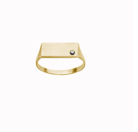 Lou Ring & Sort Diamant - 18 Karat Guld