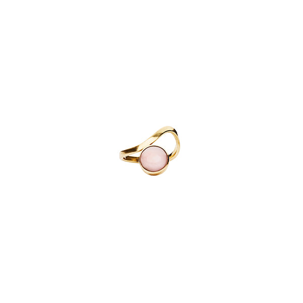 Sui Organic ring med pink Opal Sten - 18 karat Guld